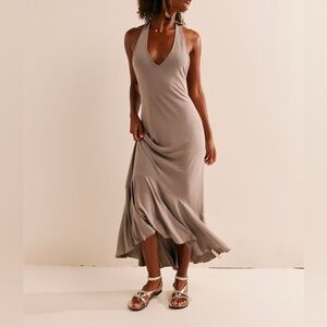 Free People Good Feels Halter Midi Dress sz XL